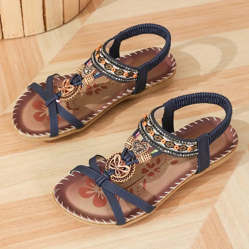 CD | | Sandale ortopedice elegante cu motiv de fluture cu pietre prețioase