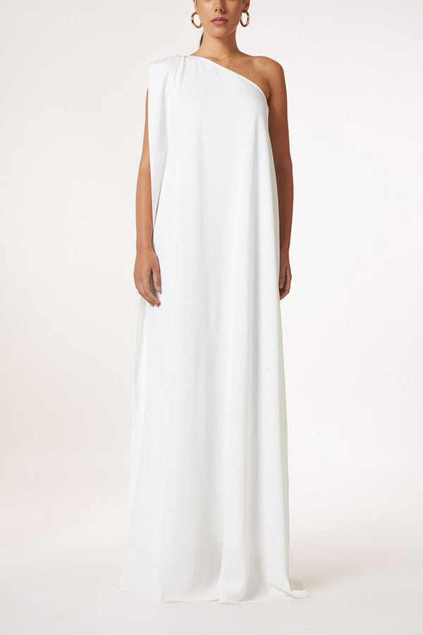 CD | Farmec atemporal un umăr A-line rochie maxi elegant