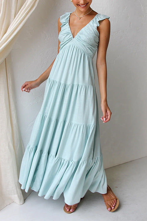 CD | Rochie maxi fără mâneci din in