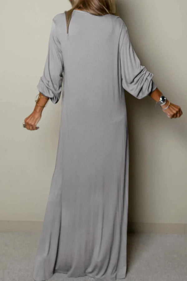 CD | Ladies Rochie maxi casual cu decolteu în V