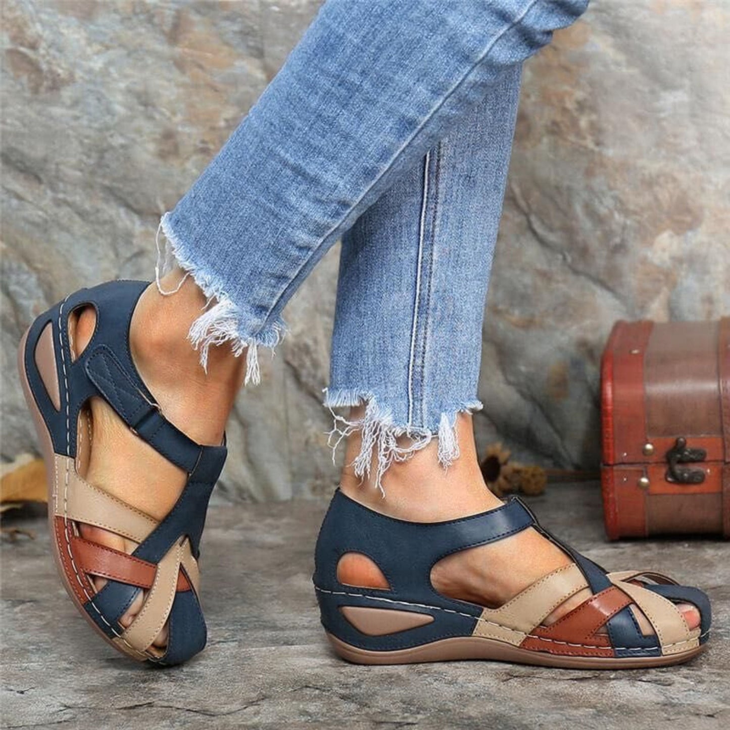 CD | | Sandale cu toc wedge pentru femei