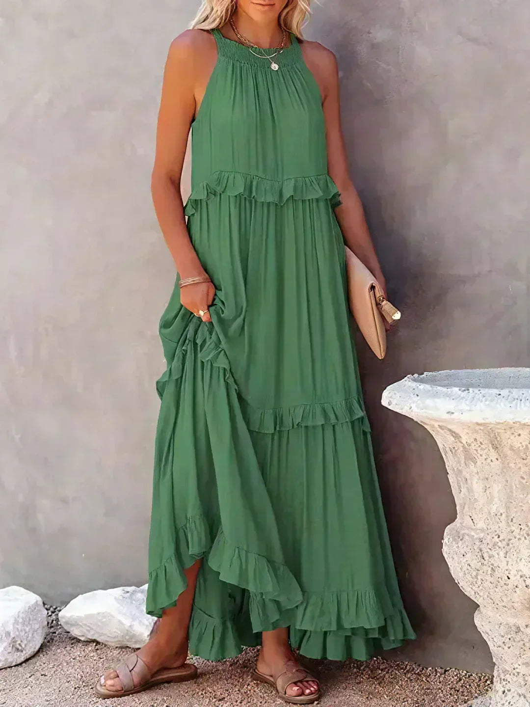 CD | Rochie maxi cu volane Effortless