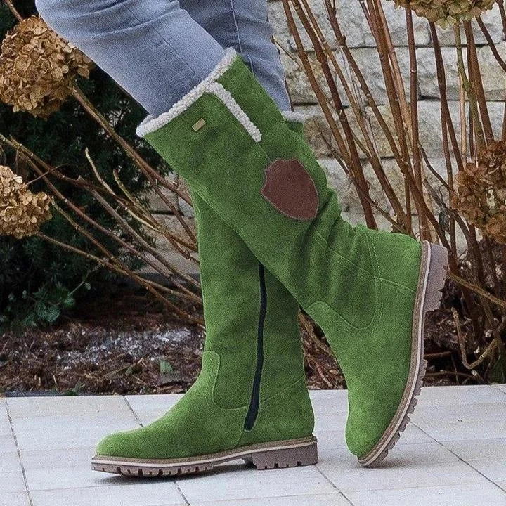 CD | Fashion Flat genunchi-înălțime cizme de zăpadă cu fermoar