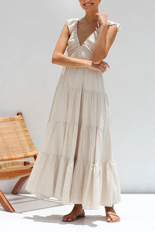 CD | Rochie maxi fără mâneci din in