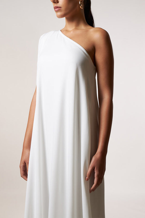 CD | Farmec atemporal un umăr A-line rochie maxi elegant