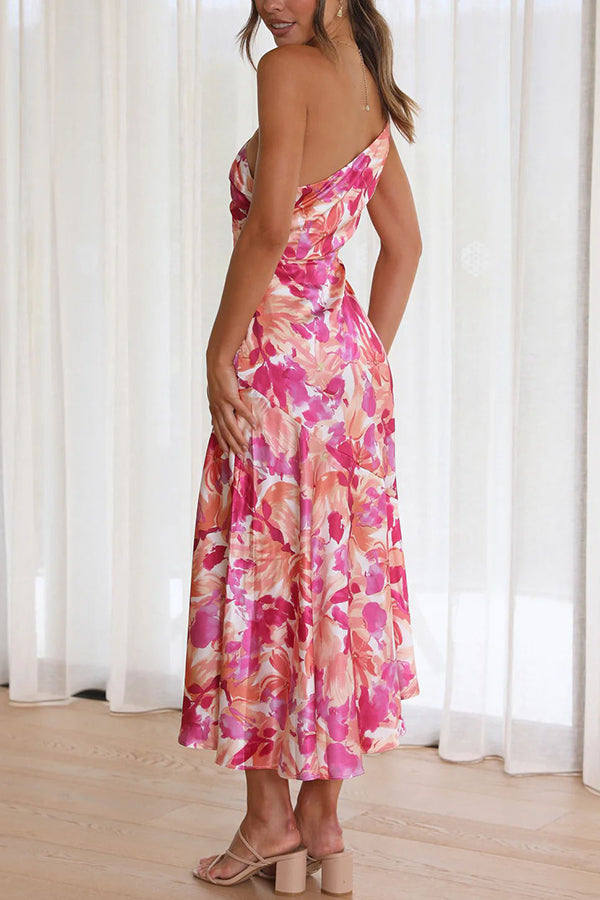 CD | Cumpără-mi flori florale un umăr rochie midi