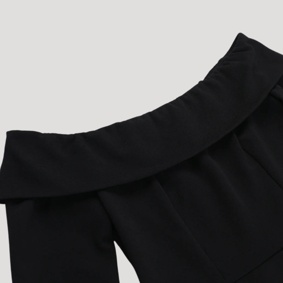 CD | Ladies rochie mini neagră fără umeri