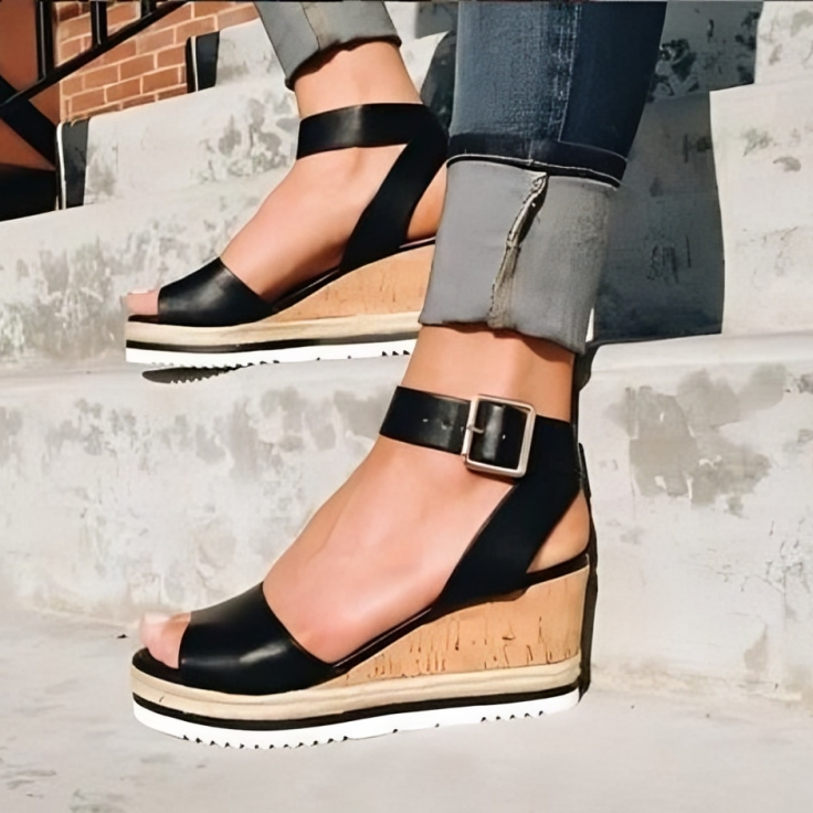 CD | | Sandale elegante cu toc wedge
