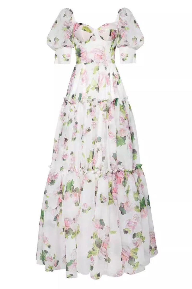 CD | Celebrități Rochii de seară elegante cu patchwork floral fără umeri