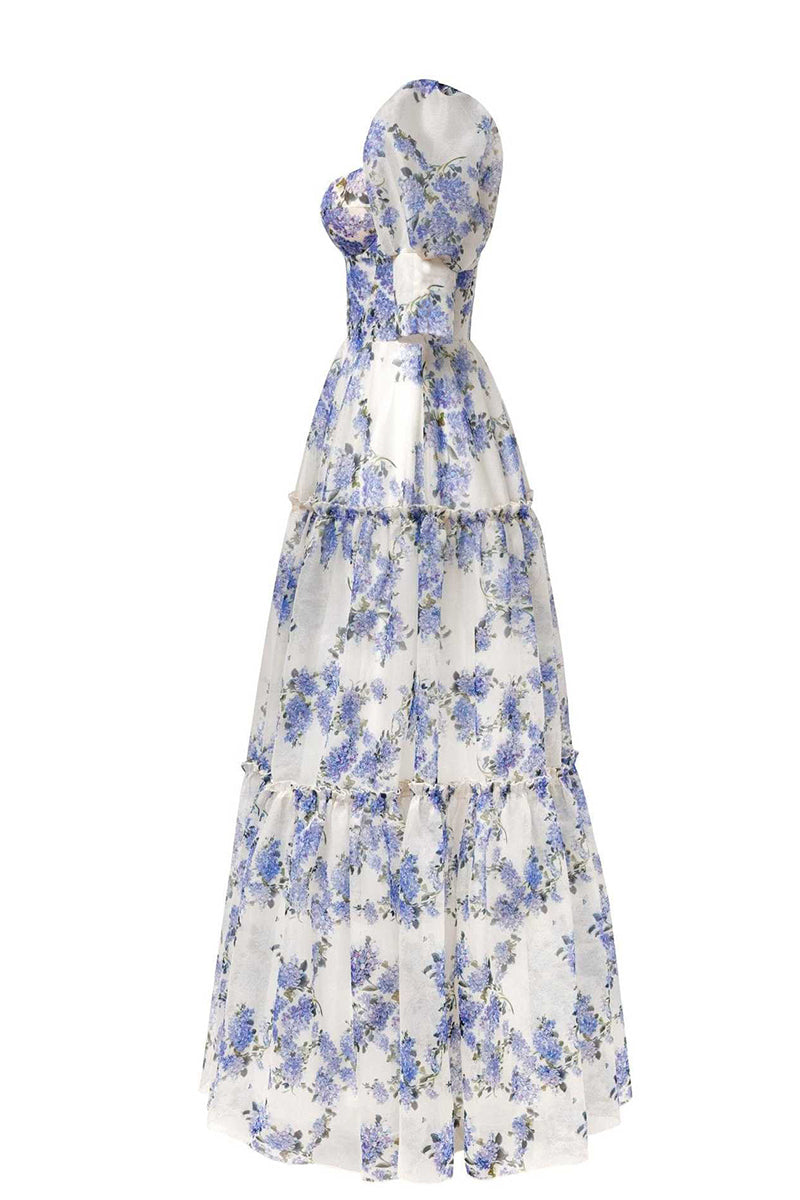 CD | Celebrități Rochii de seară elegante cu patchwork floral fără umeri