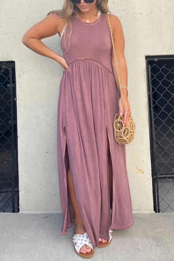 CD | Slit Casual simplu vrac Maxi rochie lungă