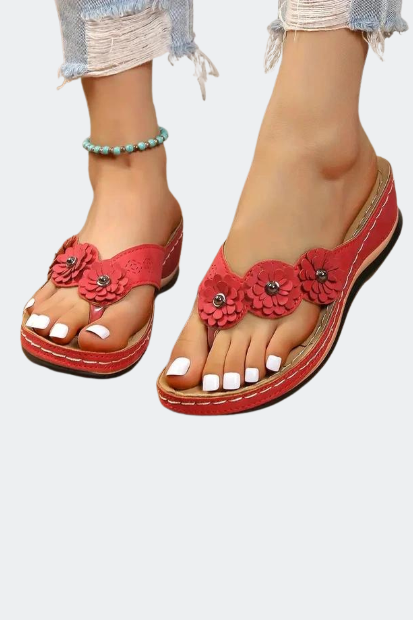 CD | sandale ortopedice de vară cu model floral pentru femei - Felice