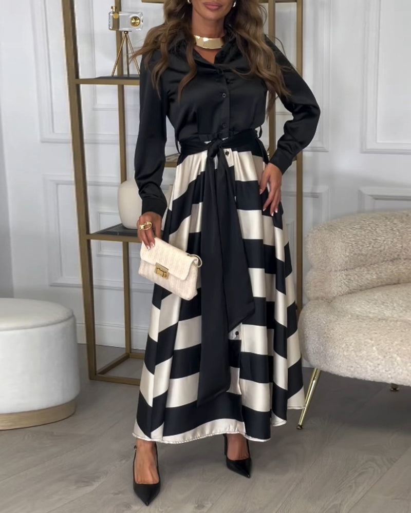 CD | Rochie maxi elegantă cu dungi