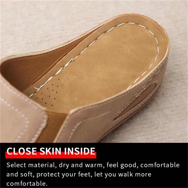 CD | Casual Summer Daily Comfort Slip On Solid Colour Sandale din piele