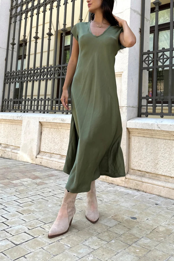 CD | Evase rochie midi din satin