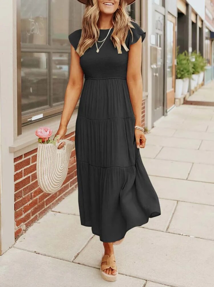 CD | Rochie midi fluidă cu cravată