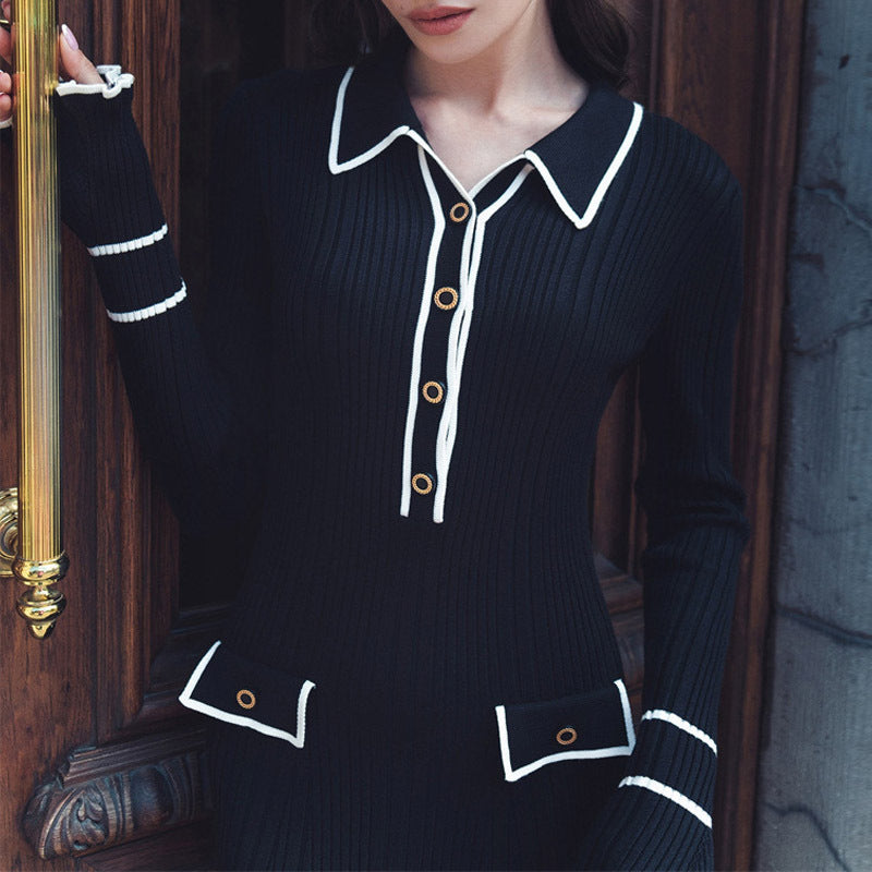 CD | Rochie maxi din tricot cu nervuri