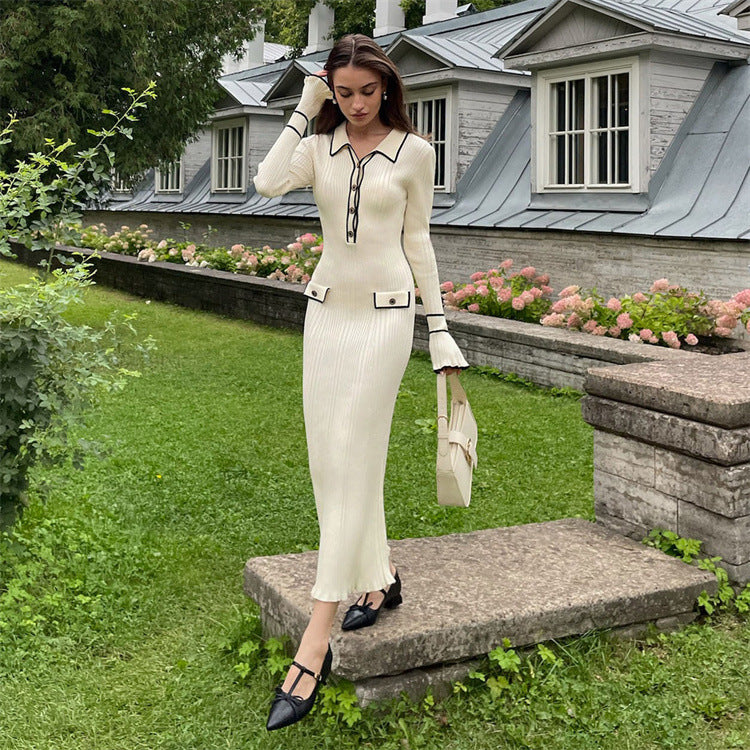 CD | Rochie maxi din tricot cu nervuri