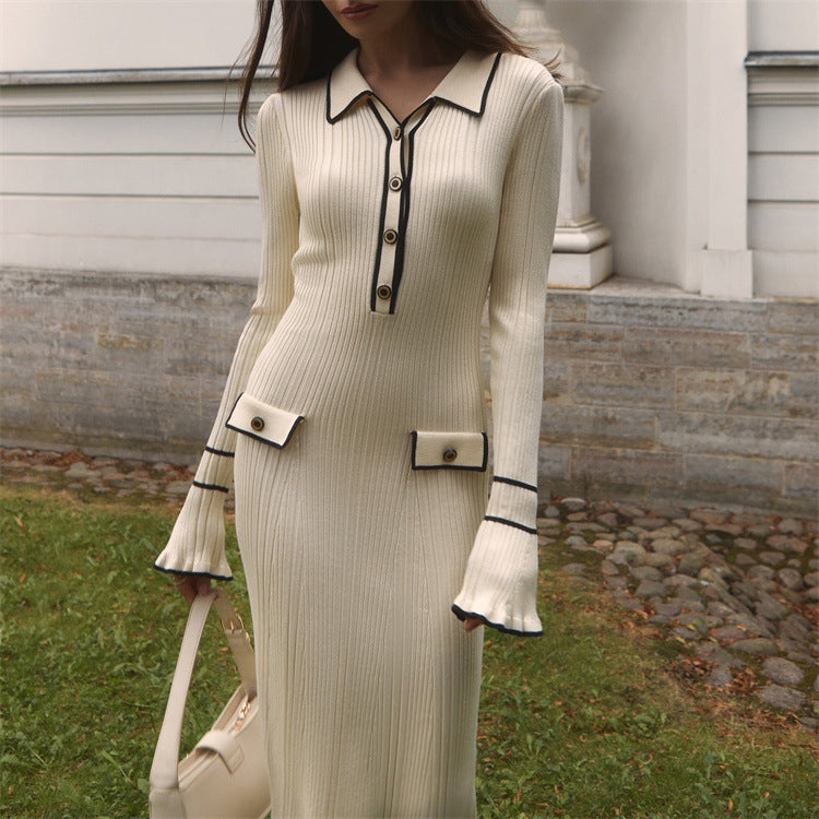 CD | Rochie maxi din tricot cu nervuri