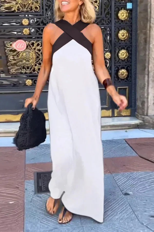 CD | Stylish crossover backless sleeveless vrac rochie maxi