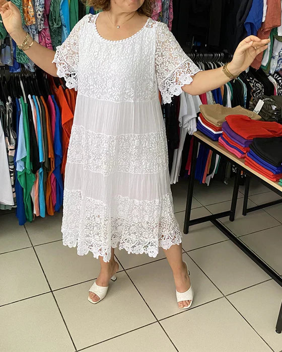 CD | Rochie midi din dantelă atemporală