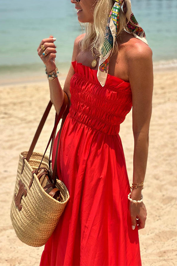 CD | Rochie lungă Passionate Beach Pleated Bandeau Resort