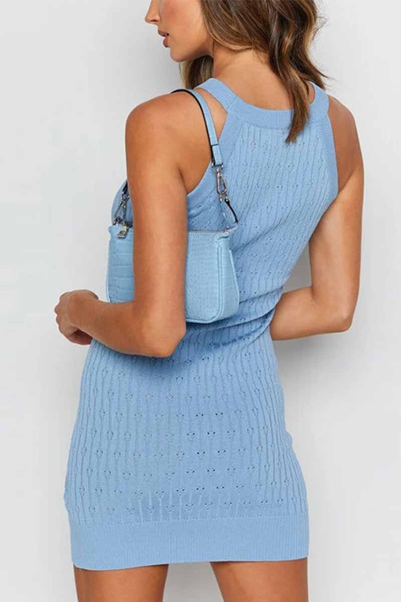 CD | Rochie mini din tricot cu nervuri