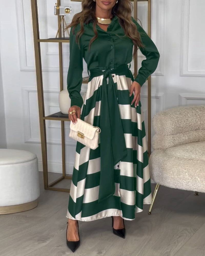 CD | Rochie maxi elegantă cu dungi