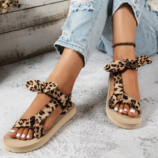 CD | | Sandale elegante cu imprimeu leopard
