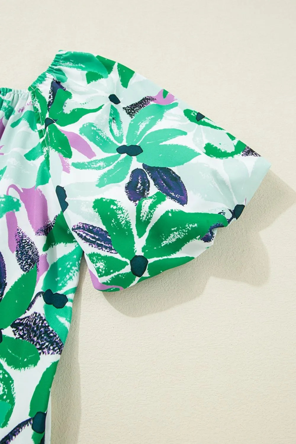 CD | Floral Print Gathered pătrat decolteu Loose-fit rochie mini