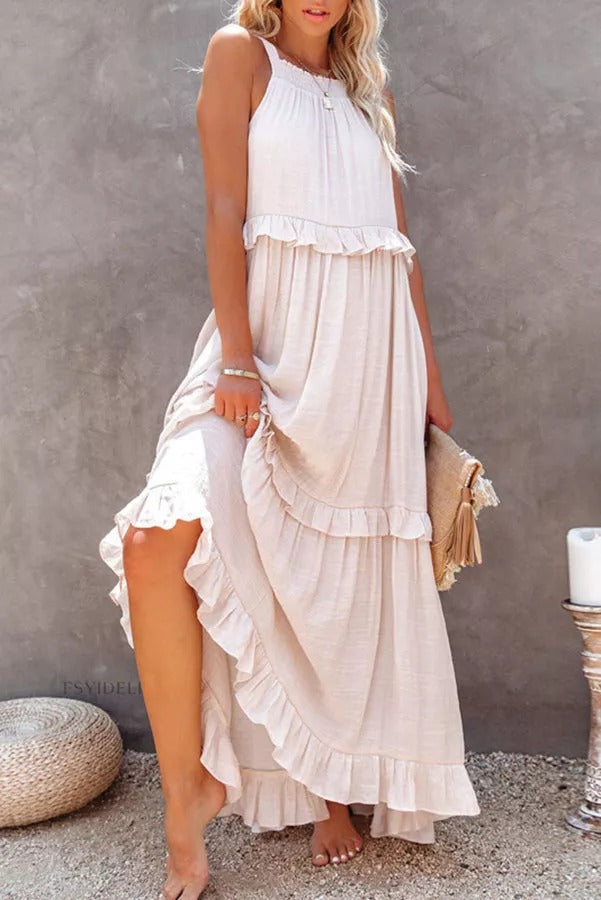 CD | Vittoria Rochie maxi halter cu volane