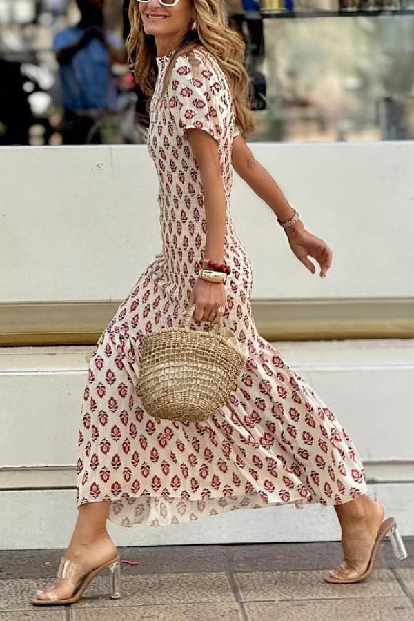 CD | Rochie maxi Astrid în formă de fagure de miere