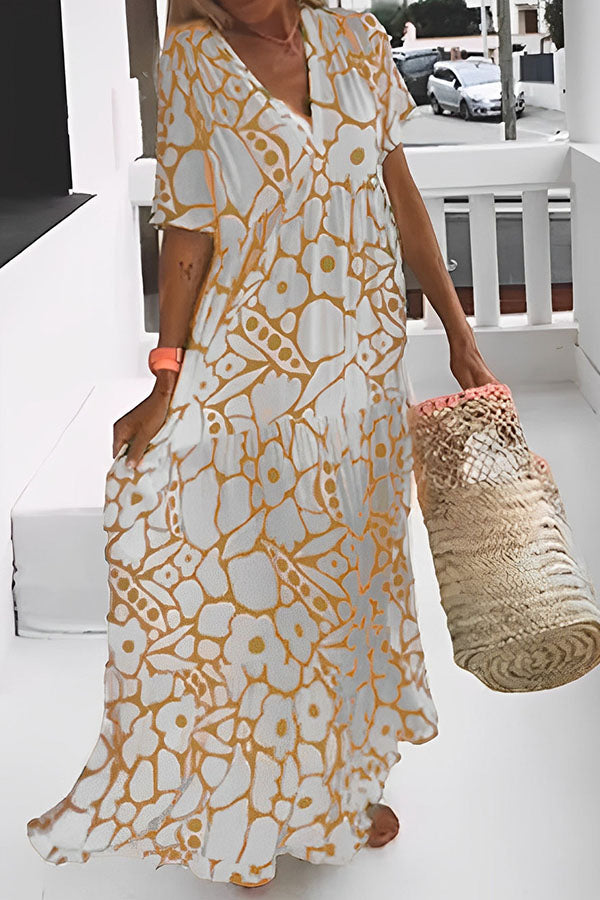 CD | ROCHIE MIDI DE VACANȚĂ CU IMPRIMEU FLORAL