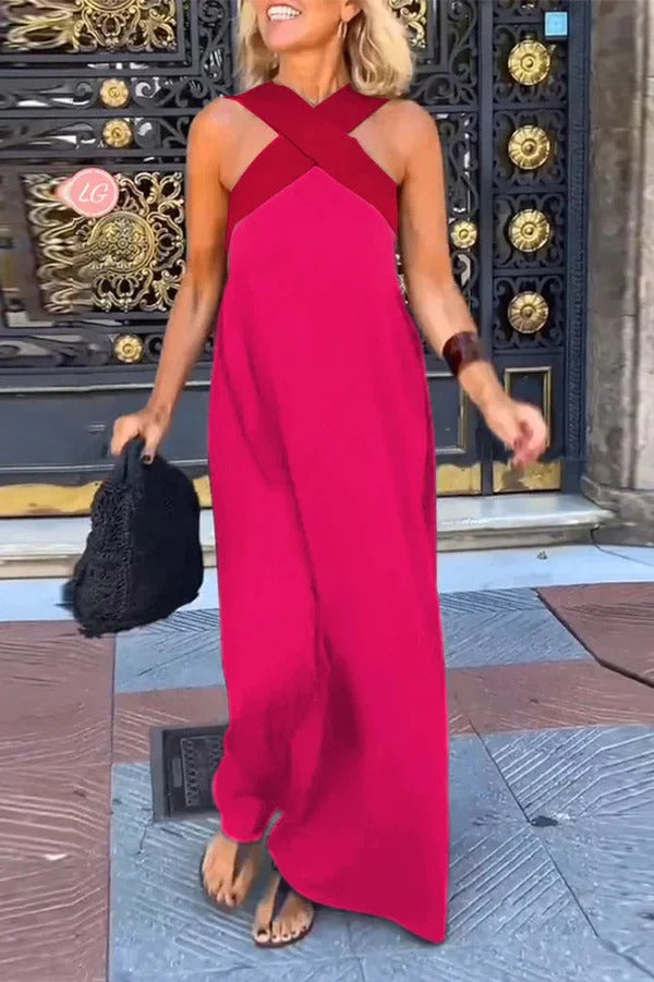 CD | Stylish crossover backless sleeveless vrac rochie maxi