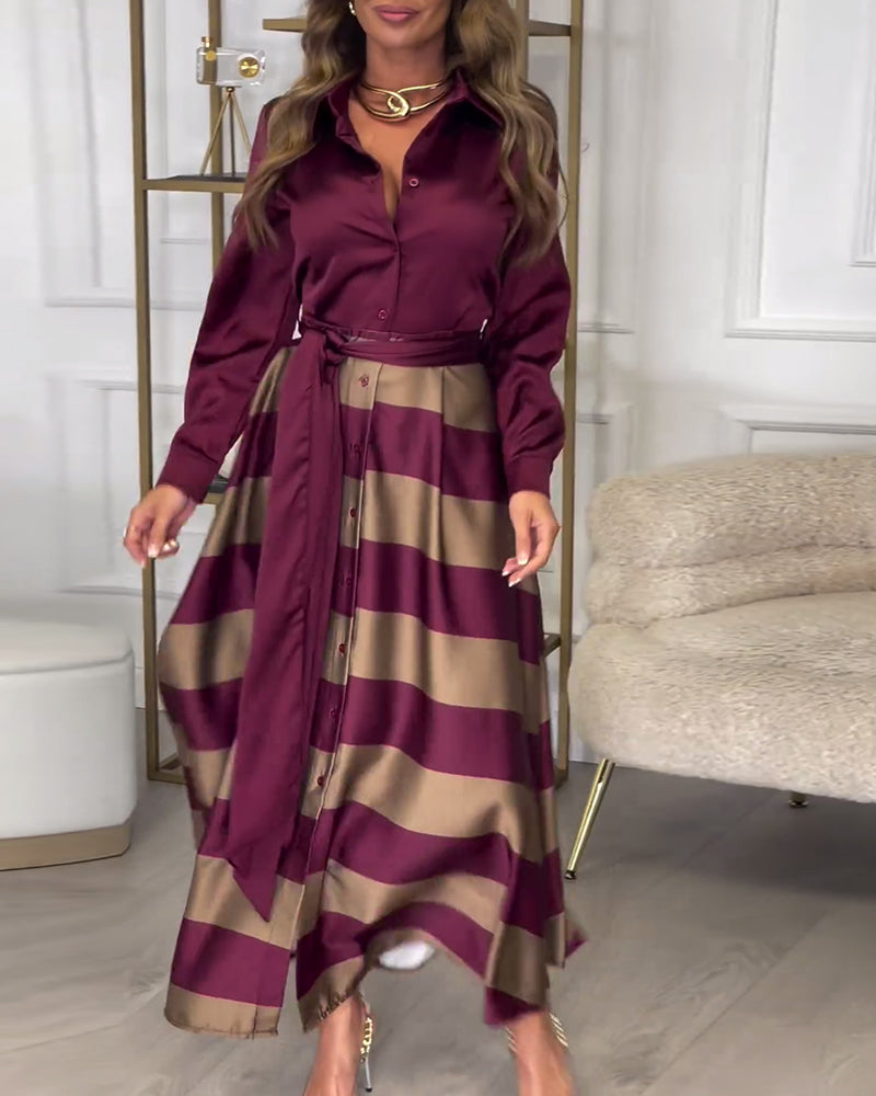 CD | Rochie maxi elegantă cu dungi