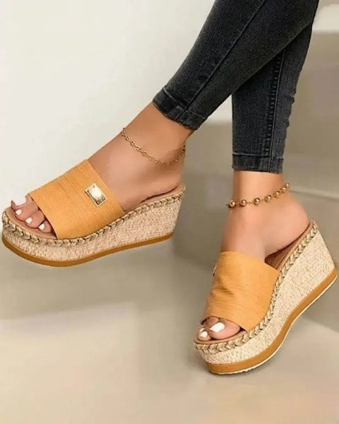 CD | - Sandale deschise cu toc wedge