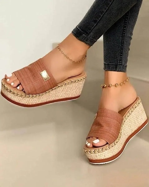 CD | - Sandale deschise cu toc wedge