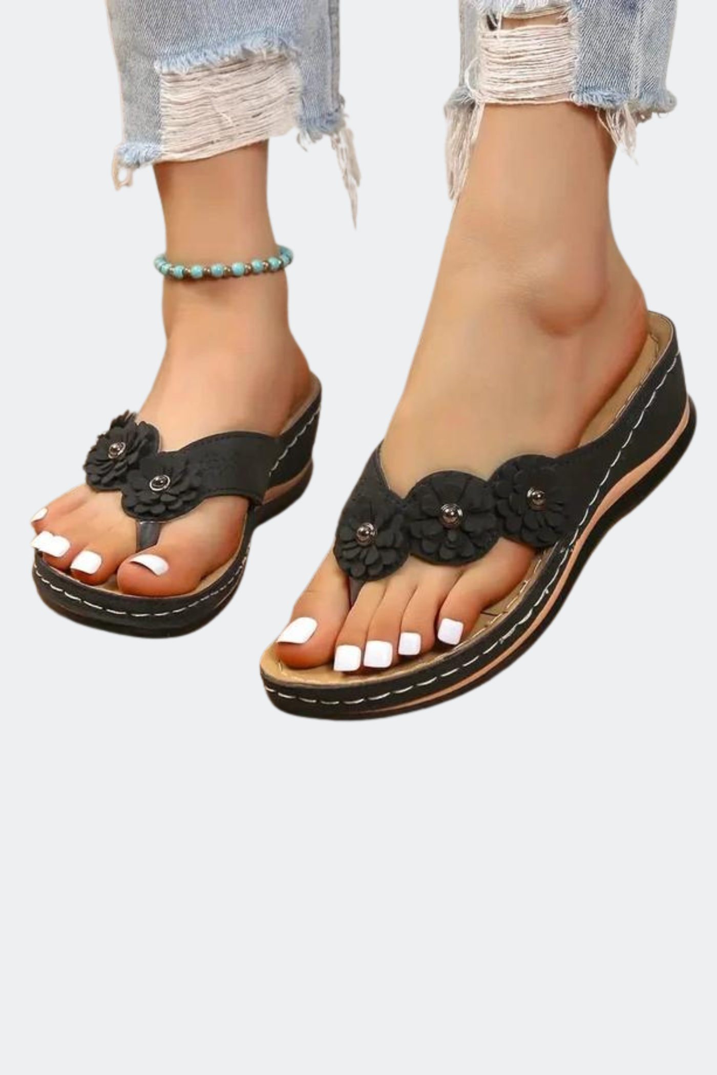 CD | sandale ortopedice de vară cu model floral pentru femei - Felice