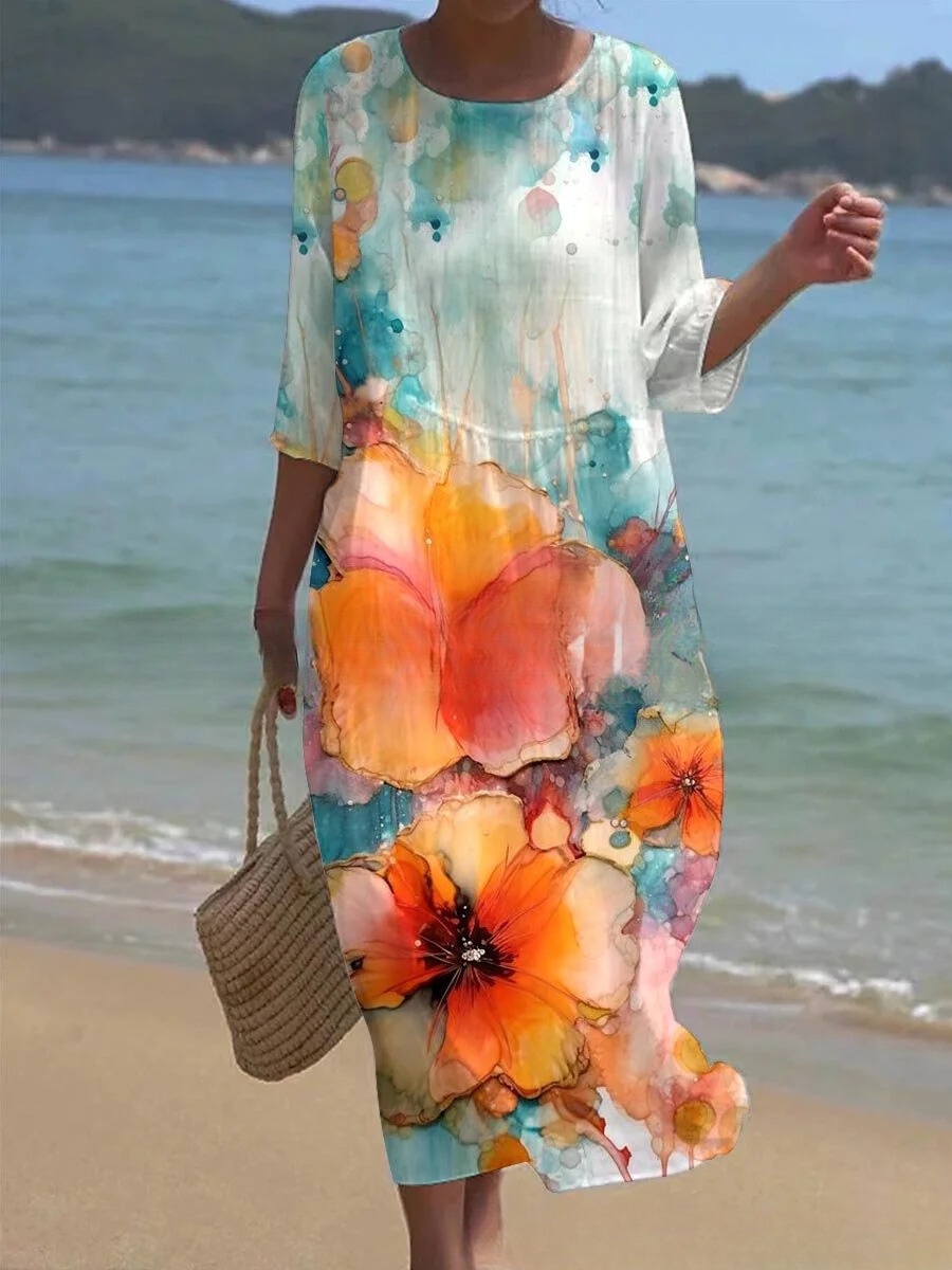 CD | Rochie maxi cu model floral