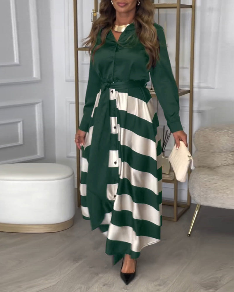 CD | Rochie maxi elegantă cu dungi