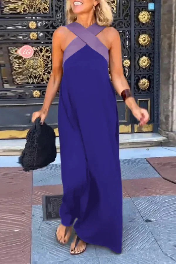 CD | Stylish crossover backless sleeveless vrac rochie maxi