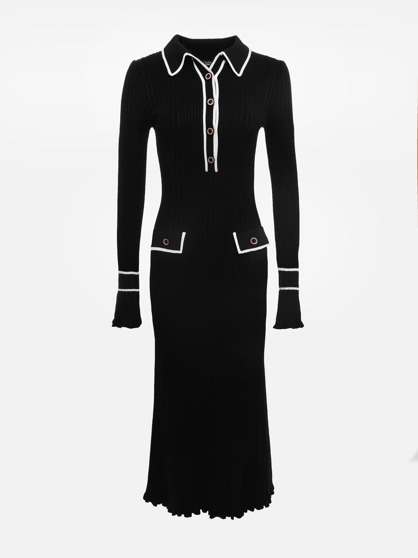 CD | Rochie maxi din tricot cu nervuri