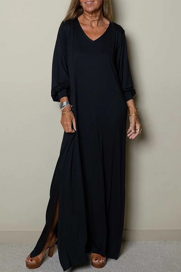 CD | Ladies Rochie maxi casual cu decolteu în V
