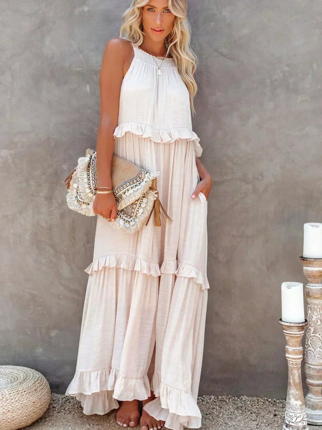 CD | Rochie maxi cu volane Effortless