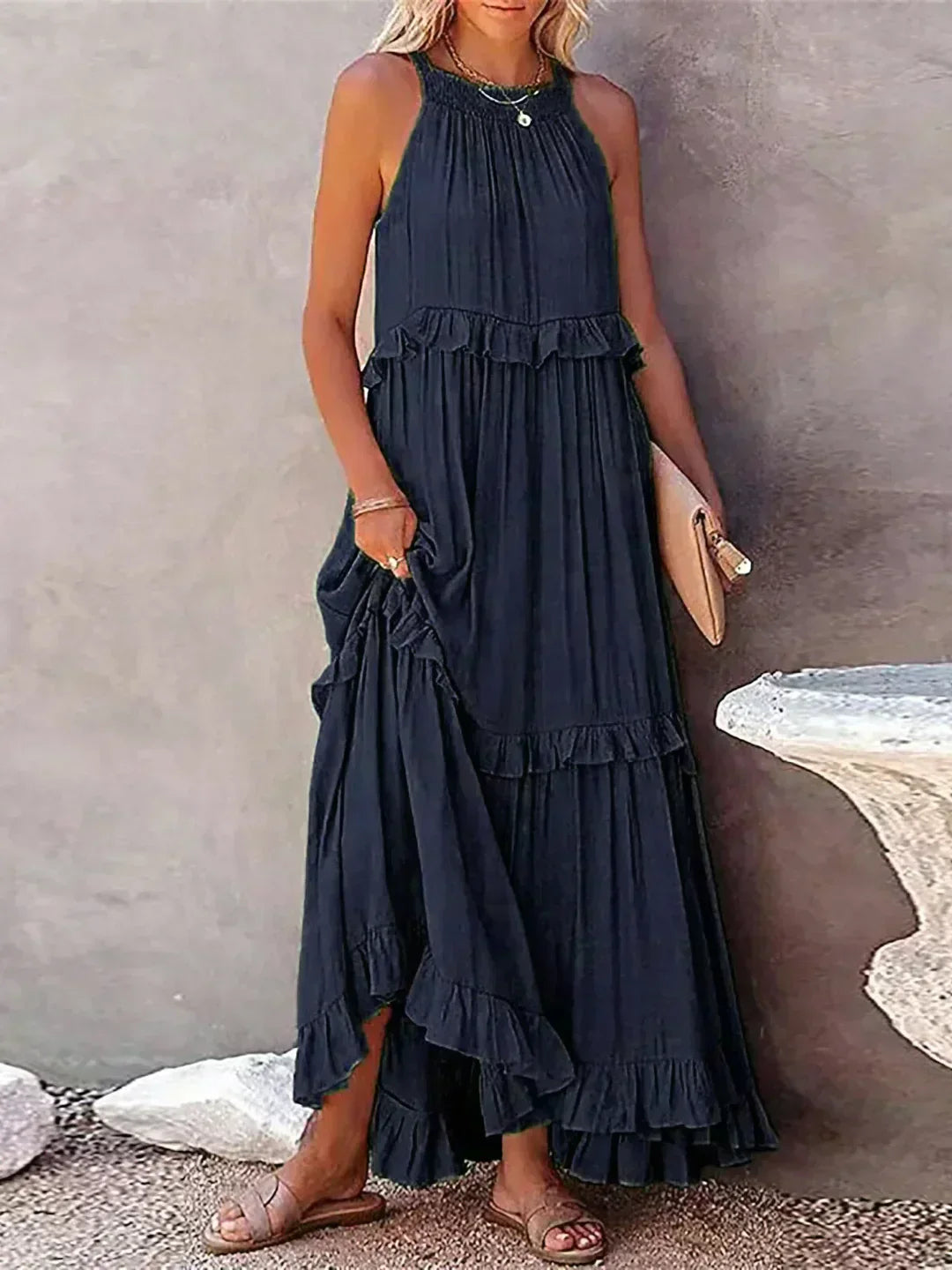 CD | Rochie maxi cu volane Effortless