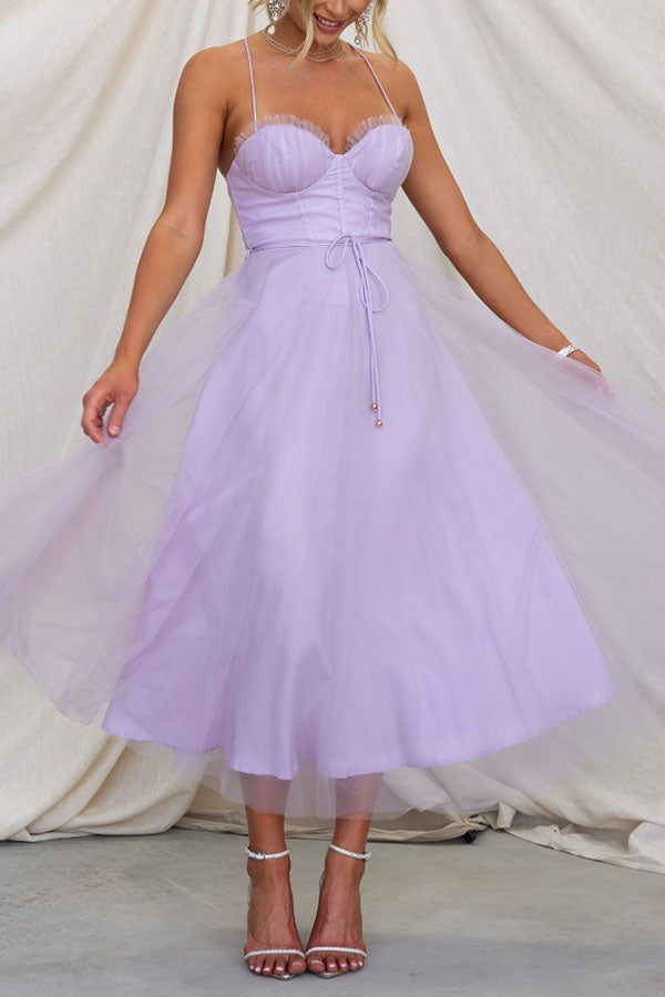 CD | Rochie midi Bustier din tul