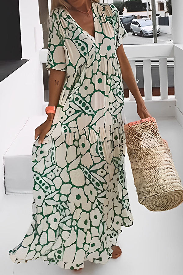 CD | ROCHIE MIDI DE VACANȚĂ CU IMPRIMEU FLORAL
