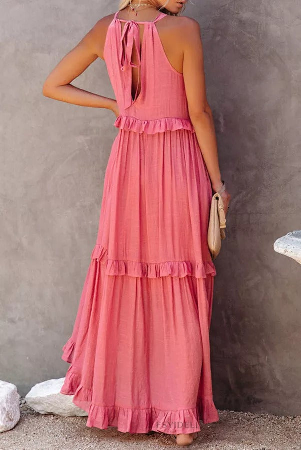 CD | Vittoria Rochie maxi halter cu volane