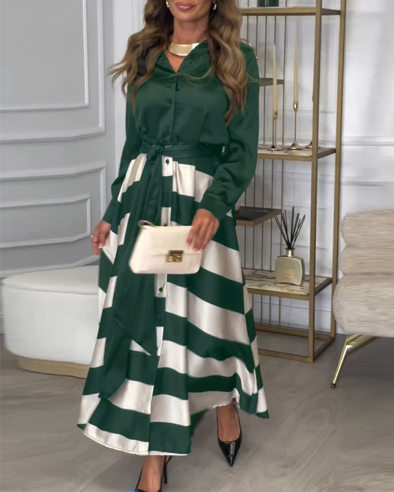CD | Rochie maxi elegantă cu dungi