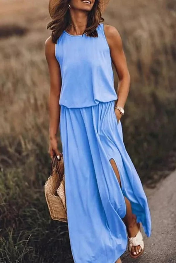 CD | Giselle Rochie maxi cu croială lejeră și crăpătură